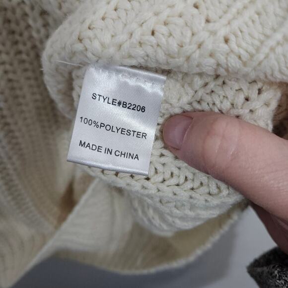 Jodifl Oversized Cream Short Sleeve Women's Sweater. Size Large - Picture 7 of 7